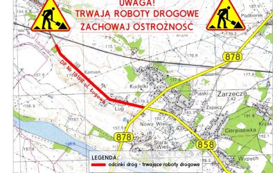Zawiadomienie o wprowadzeniu czasowej organizacji ruchu na drodze powiatowej Nr 1019R w m. Zarzecze ul. ul. Ługowa